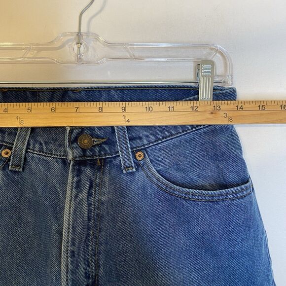 Vintage 90s Levis 512 Jeans Women 27 Blue High Rise Mom Tapered Leg Made USA - Picture 3 of 13
